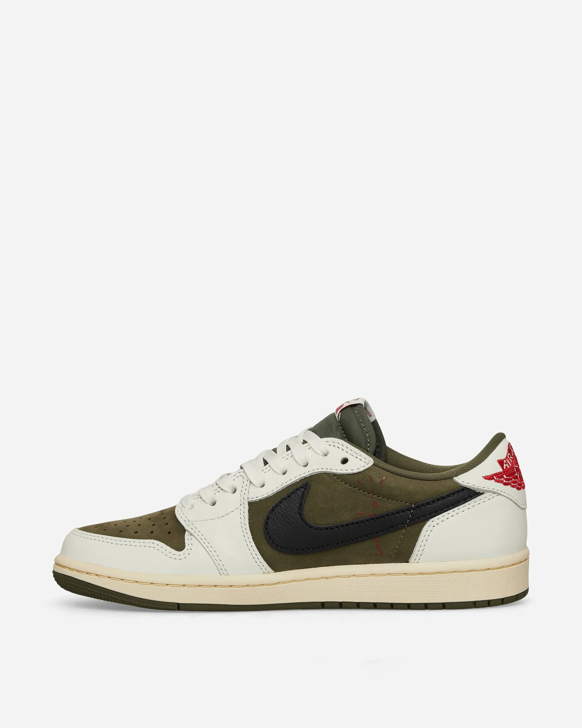 Travis Scott Air Jordan 1 Low Sneakers Medium Olive Thermoplastic Bonding Cloud Comfort
