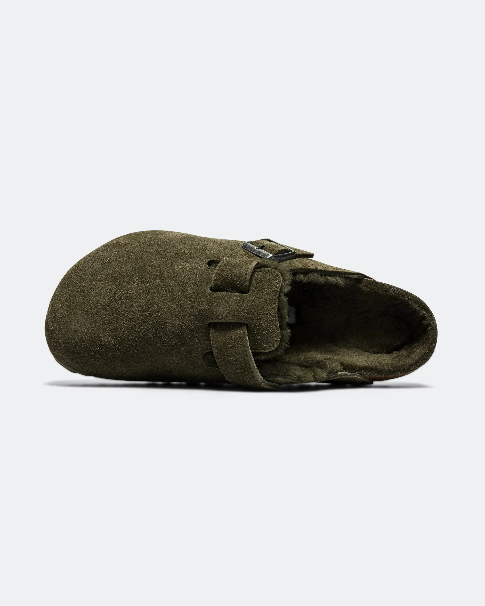 Boston - Thyme Suede Leather/Shearling Sporty Travel Shoes