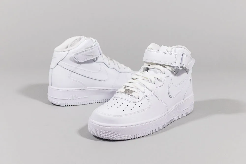 Comfort Lining Bounce Back Midsole Nike Air Force 1 Mid '07 'Triple White'