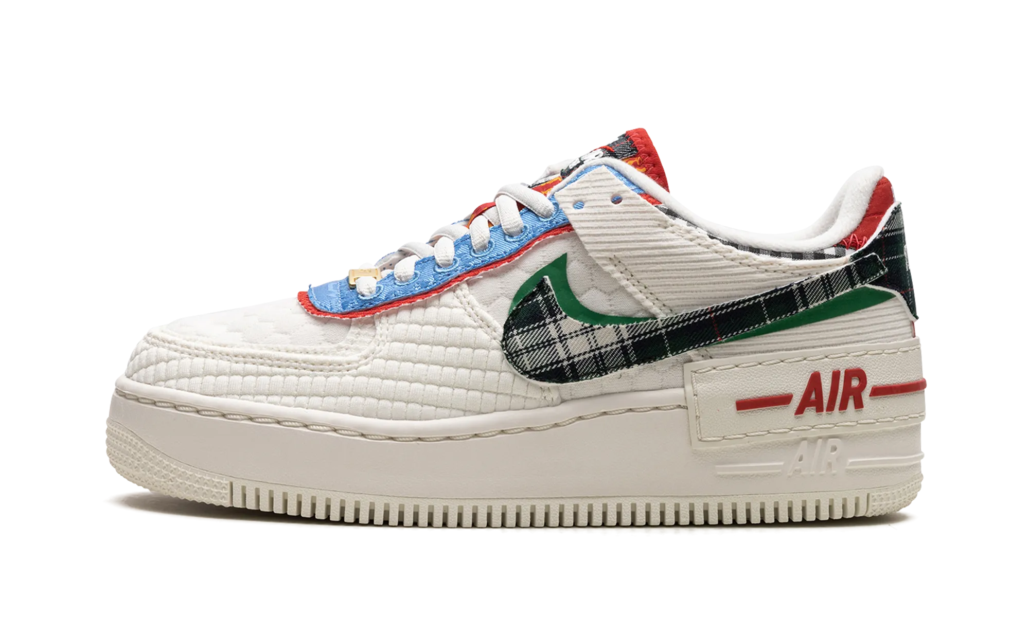 Streamlined silhouette Layered cushioning NIKE AIR FORCE 1 SHADO WMNS "Multi-Material"