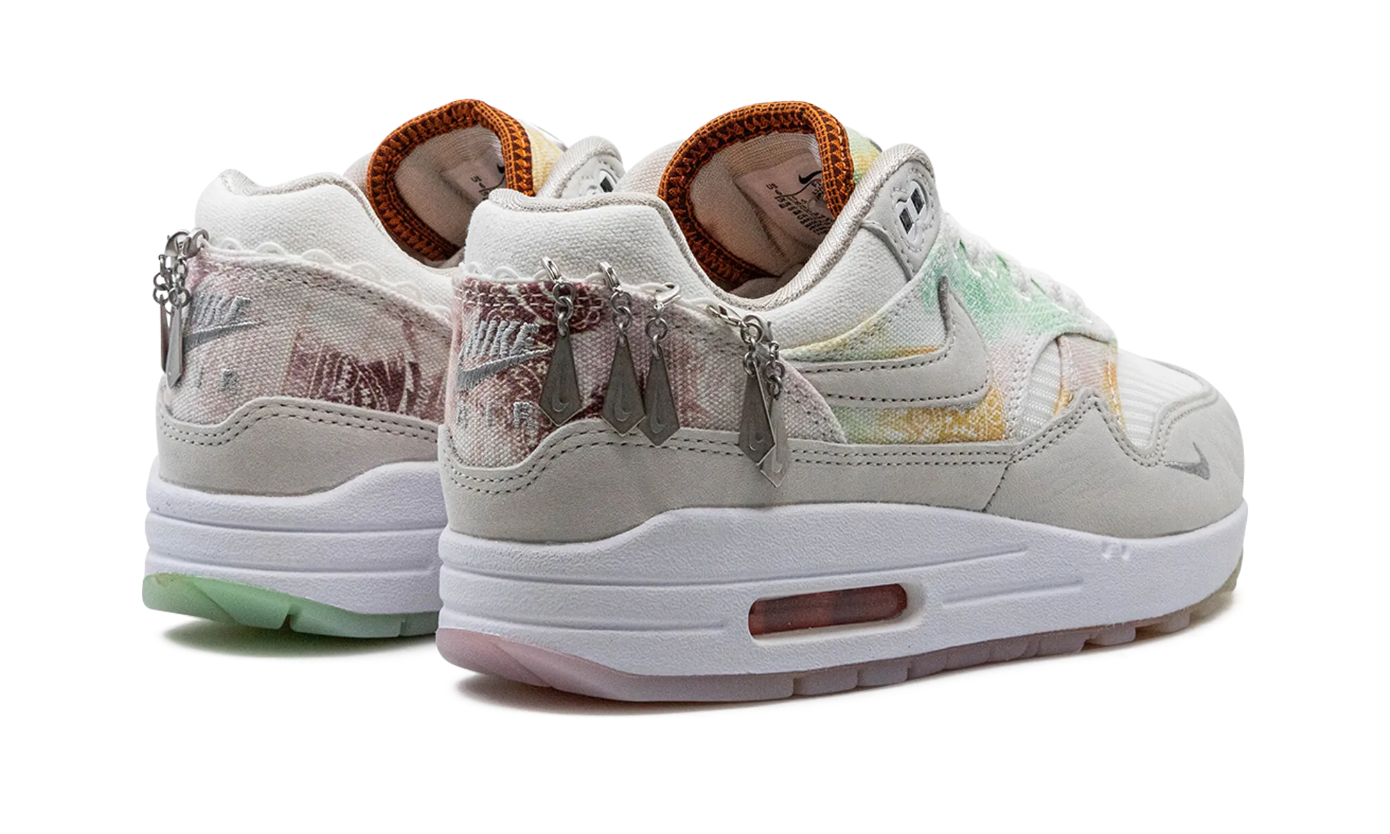 NIKE AIR MAX 1 '87 WMNS "White Phantom Mint Foam" heel - cup insoles quarter - length running wear