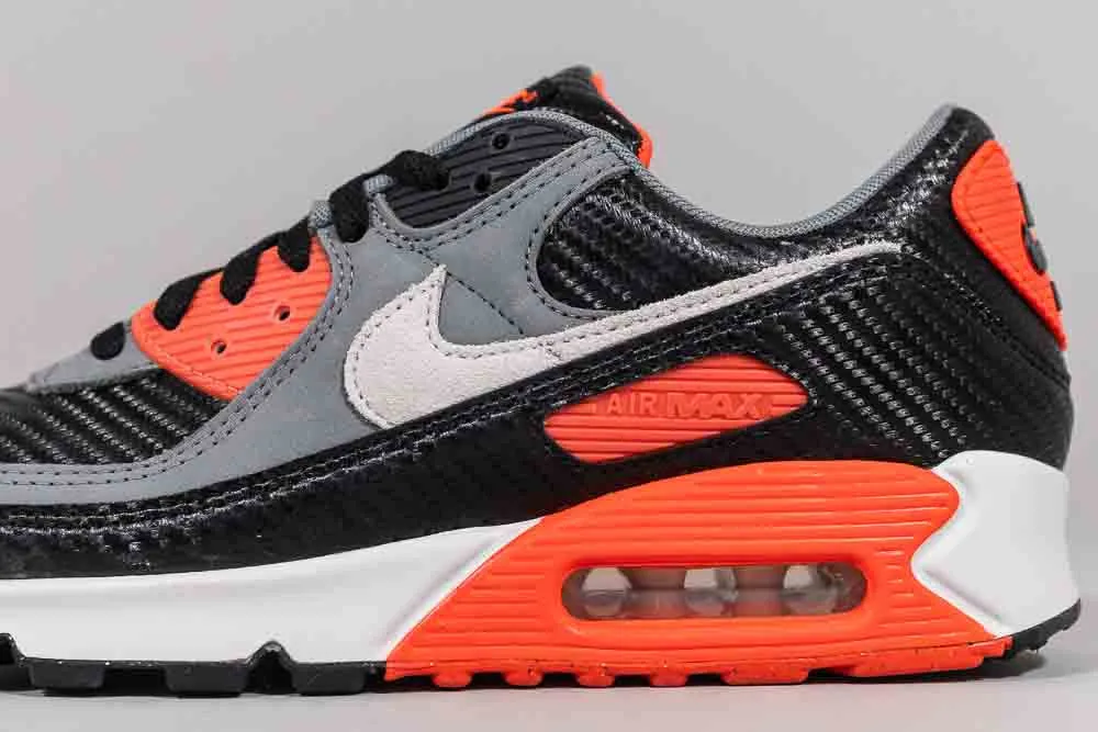 scratch - resistant - finish shoes adjustable - straps - adjustability shoes Nike Air Max 90 Premium 'Cool Grey and Black'