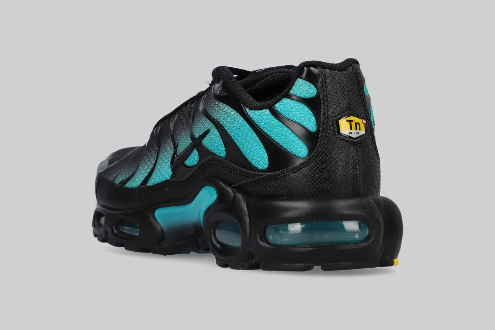 buckle shoes running posture Nike Air Max Plus 'Black and Aurora Green