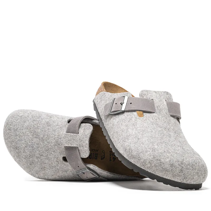 Everyday Shoes Chain Touch Birkenstock Boston Wool Oiled Leather - Light Gray