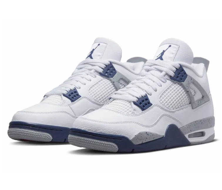 Men's Nike Air Jordan 4 Retro (Midnight Navy) Hyper Elastic Polymer