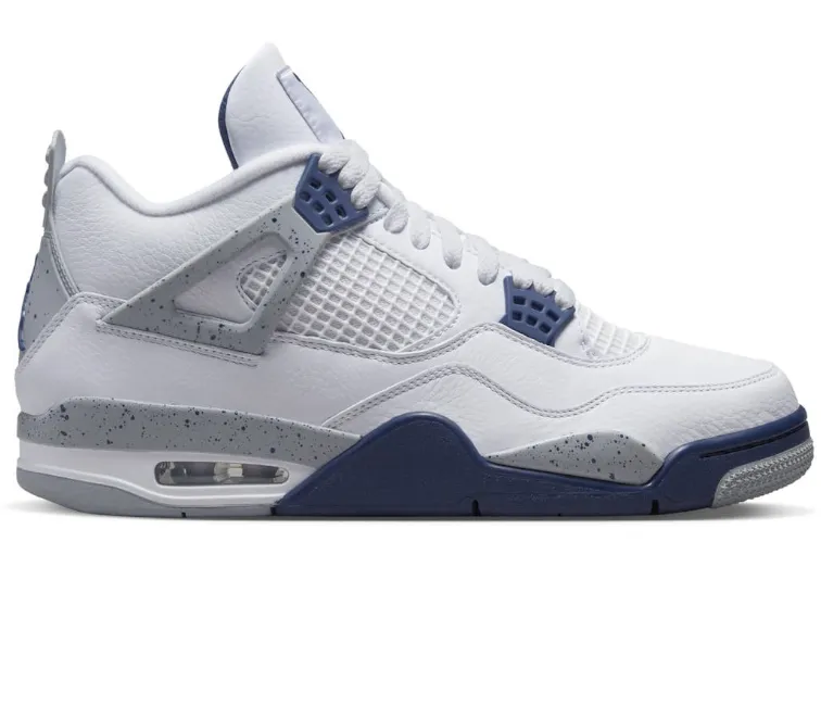 Men's Nike Air Jordan 4 Retro (Midnight Navy) Plush flexibility Clean Style