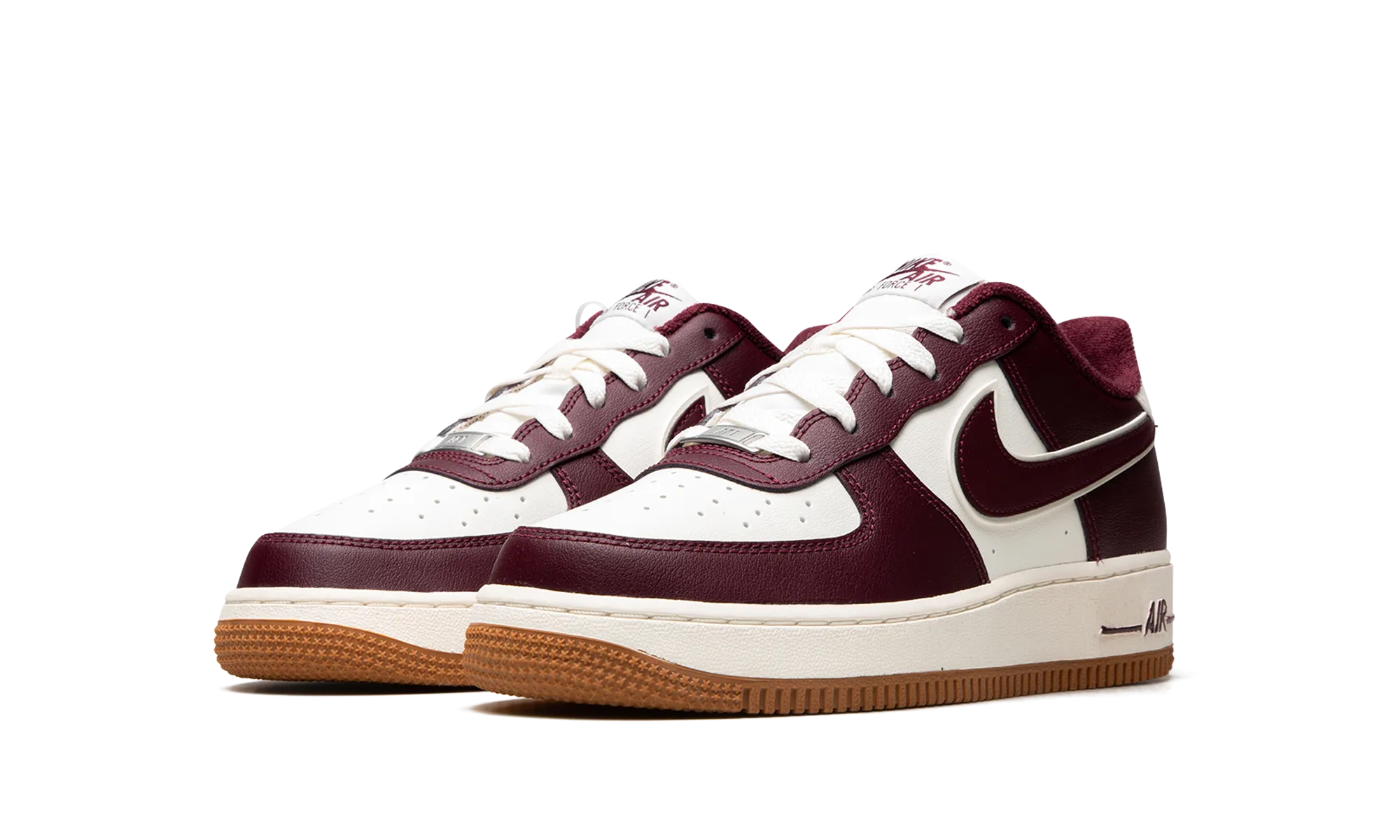AIR FORCE 1 LV8 (GS) "College Pack - Night Maroon" Cross Terrain Minimalist Look