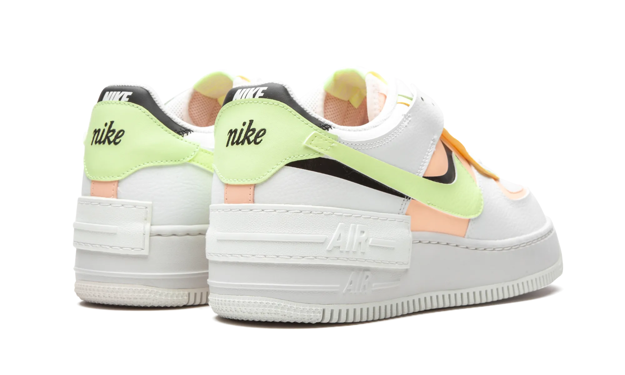 AIR FORCE 1 SHADO MNS WMNS "White / Barely Volt / Crimson Tint" Walk Ready Breathable mesh design