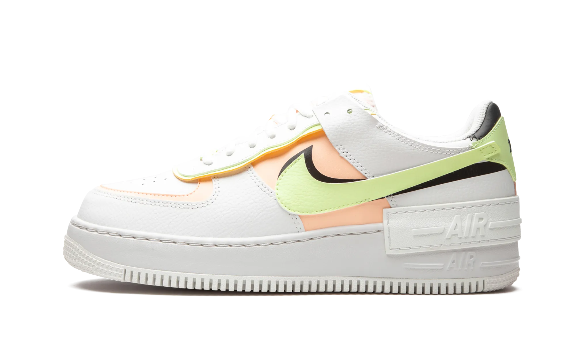 AIR FORCE 1 SHADO MNS WMNS "White / Barely Volt / Crimson Tint" Soft Texture Multi Directional Grip