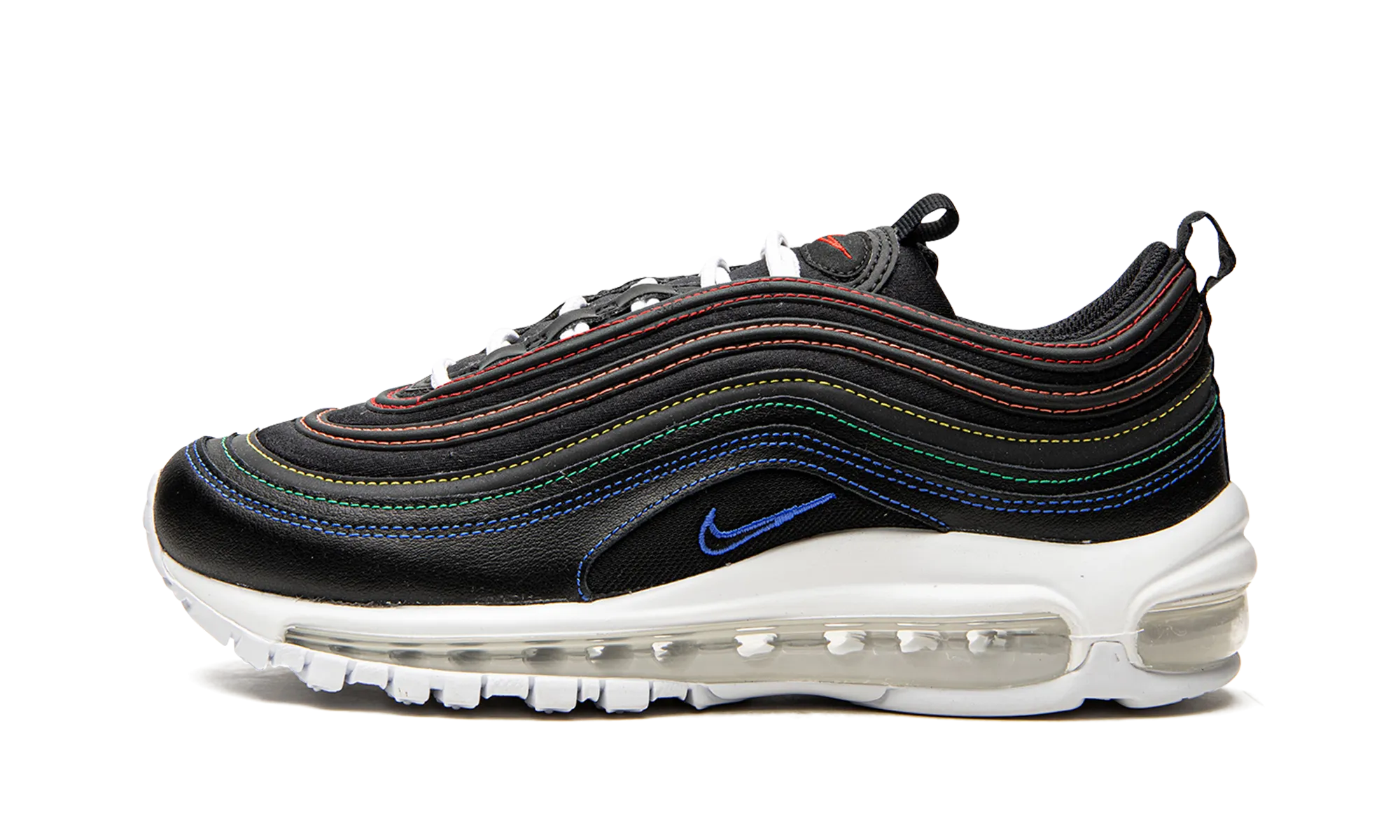 AIR MAX 97 MNS WMNS "Rainbow Stitcthing" running in a small town shoes