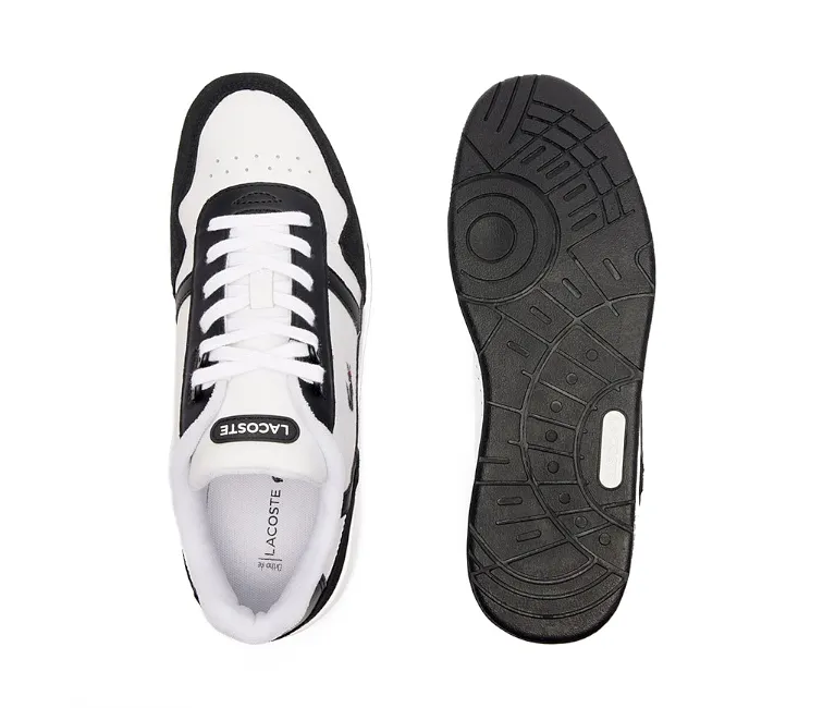 Wide Base Platform Men's Lacoste T-Clip 124 7 SMA (White/Black)