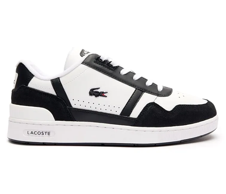 Men's Lacoste T-Clip 124 7 SMA (White/Black) Soft Soles