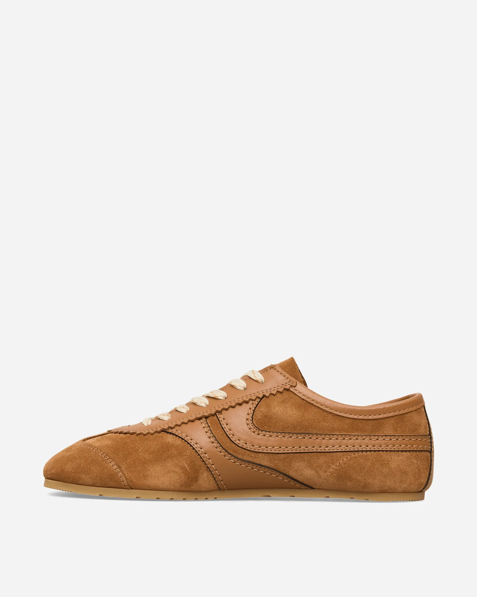 Suede Sneakers Tan Elasticated Lacing