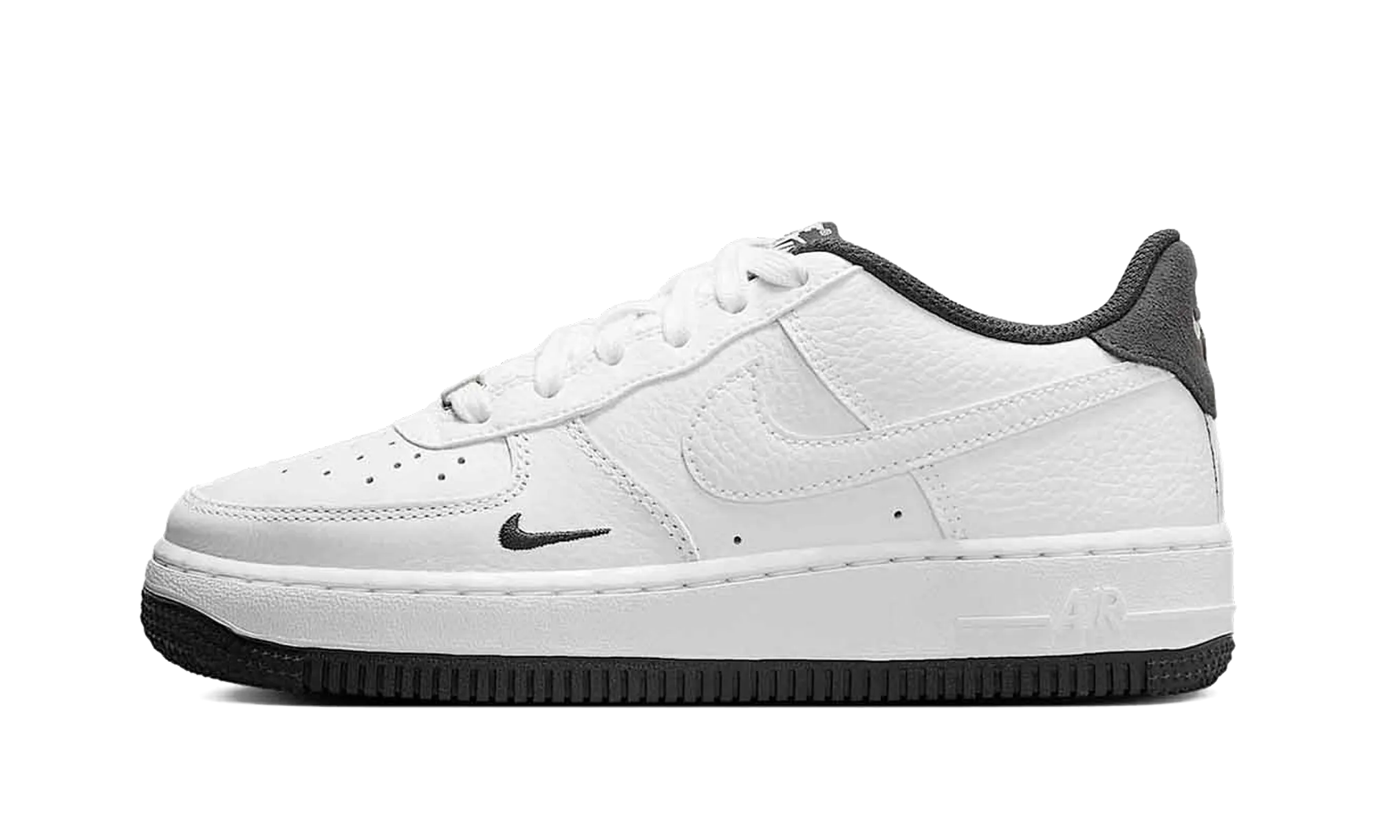 Lightweight Midsole Geometry Curved Heel Counter Air Force 1 Low GS "White Anthracite"