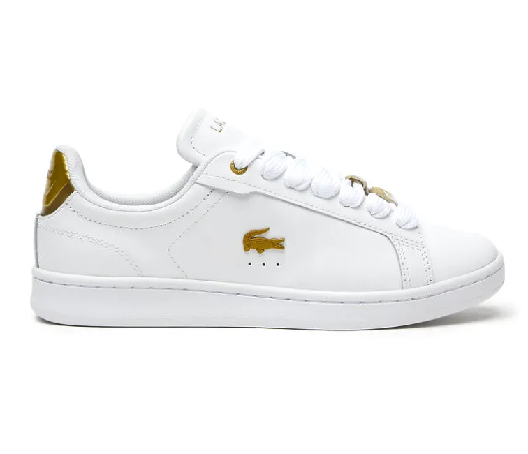 Compression Activated Fit Vibration Dampening Women's Lacoste Carnaby Pro 123 5 (White/Gold)