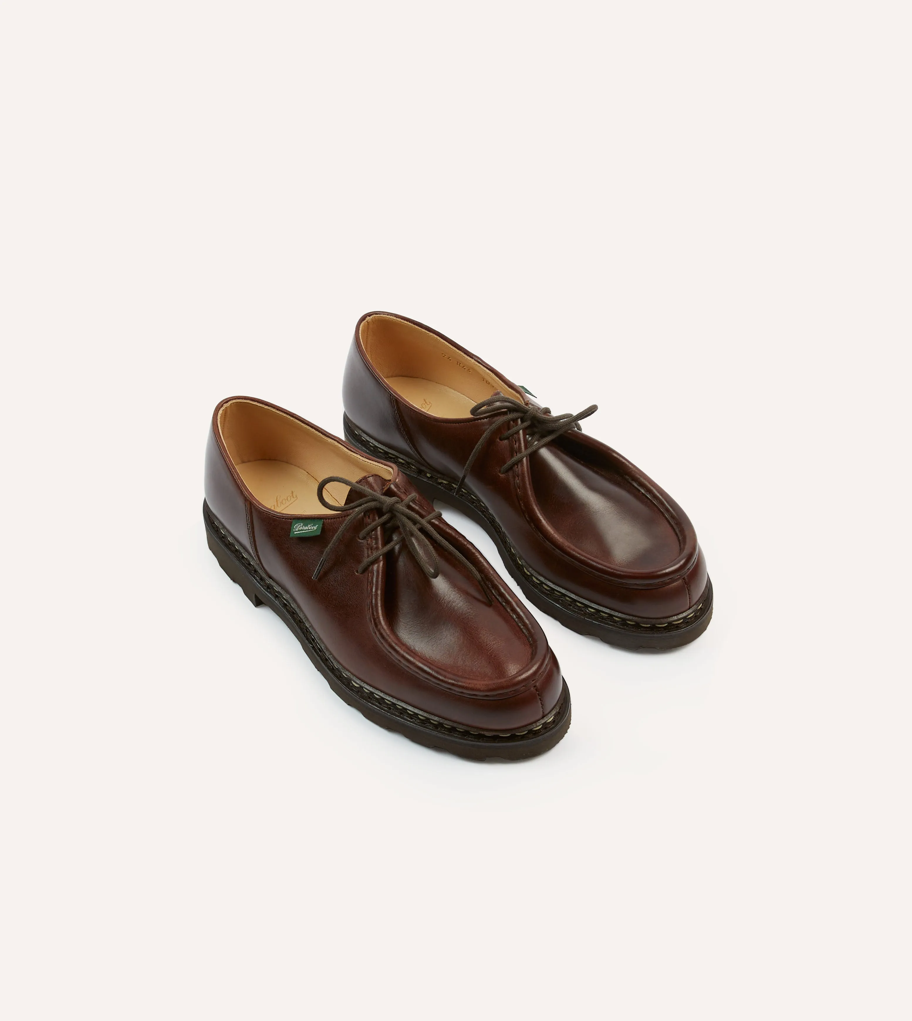 Paraboot Michael Brown Leather Derby Shoe Evening Mode Retro Shade