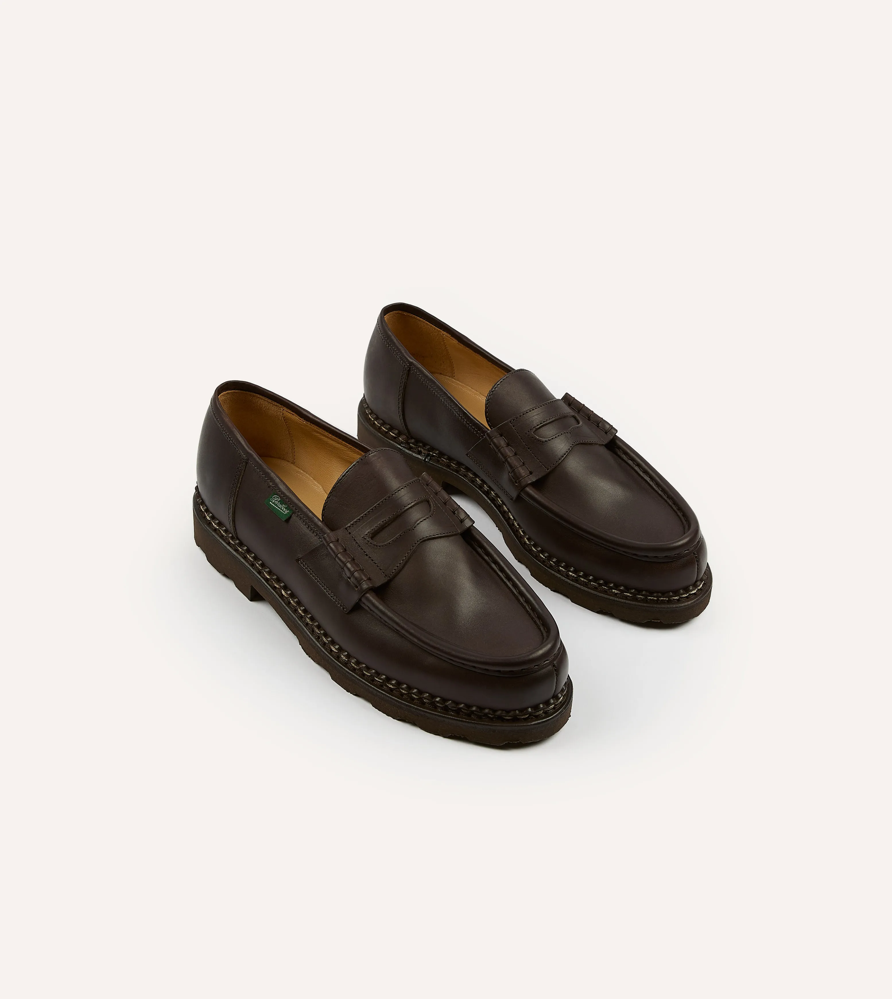 Shock Pad Paraboot Reims Brown Leather Loafer