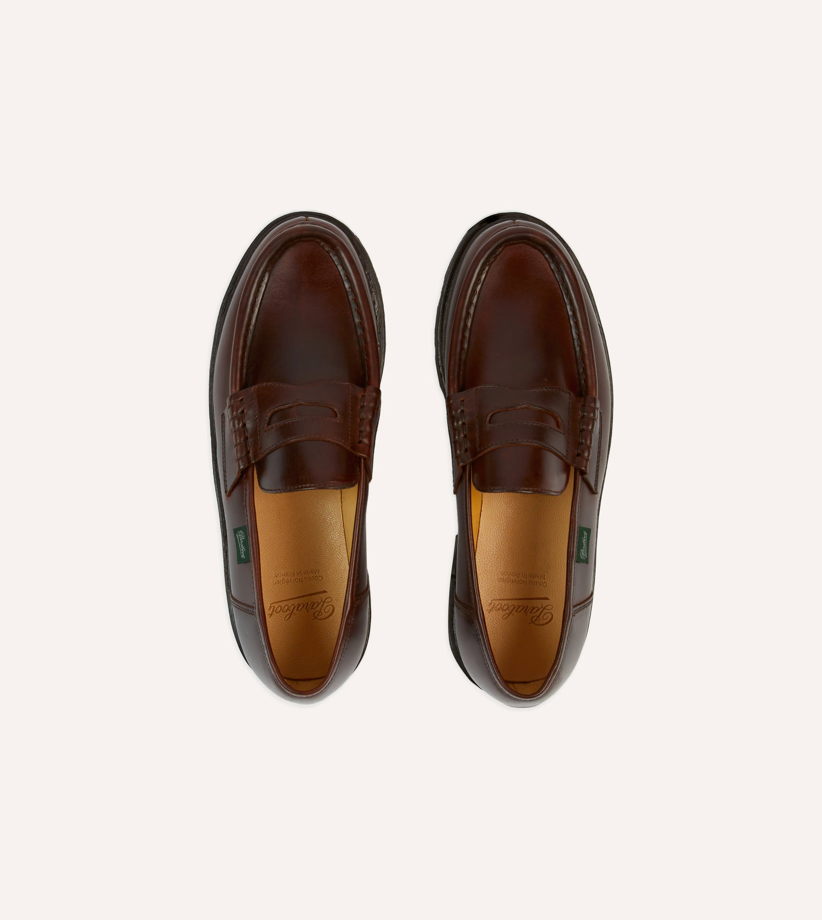 Paraboot Reims ??corce Leather Loafer Detail Work