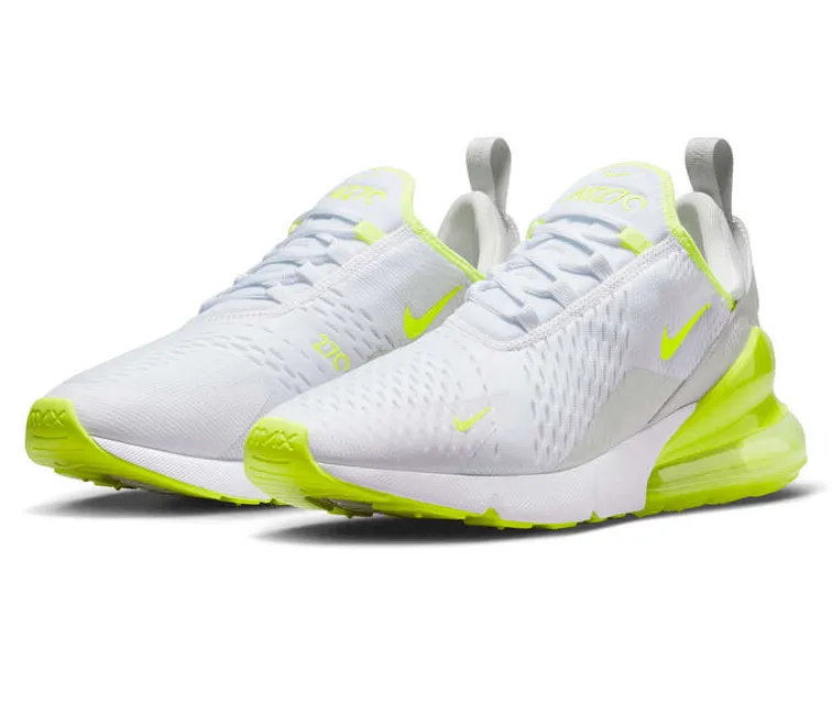 Men's Nike Air Max 270 (White/Volt) Compact Design