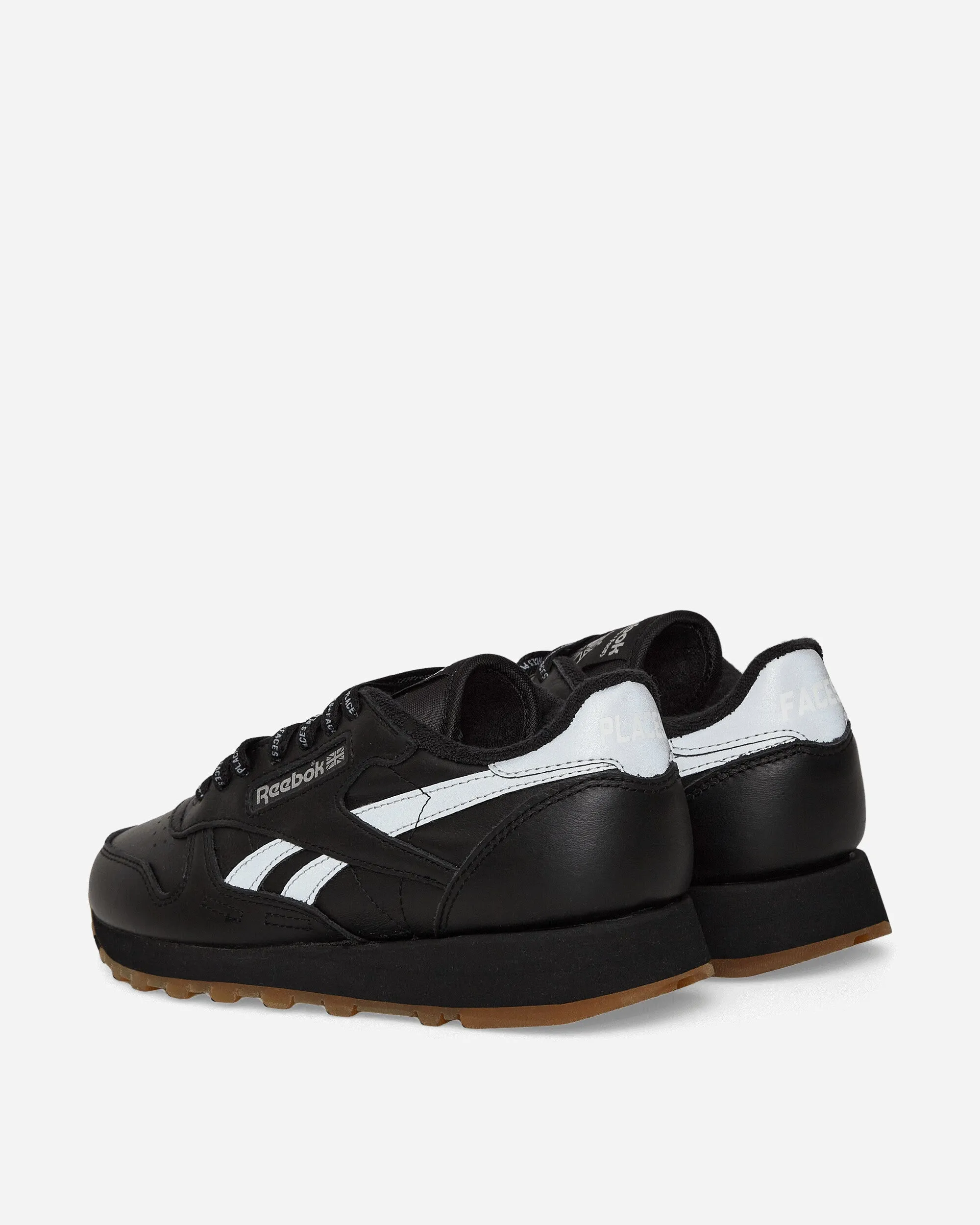 Anti Slip Lacing PLACES FACES Classic Leather Sneakers Black / Silver