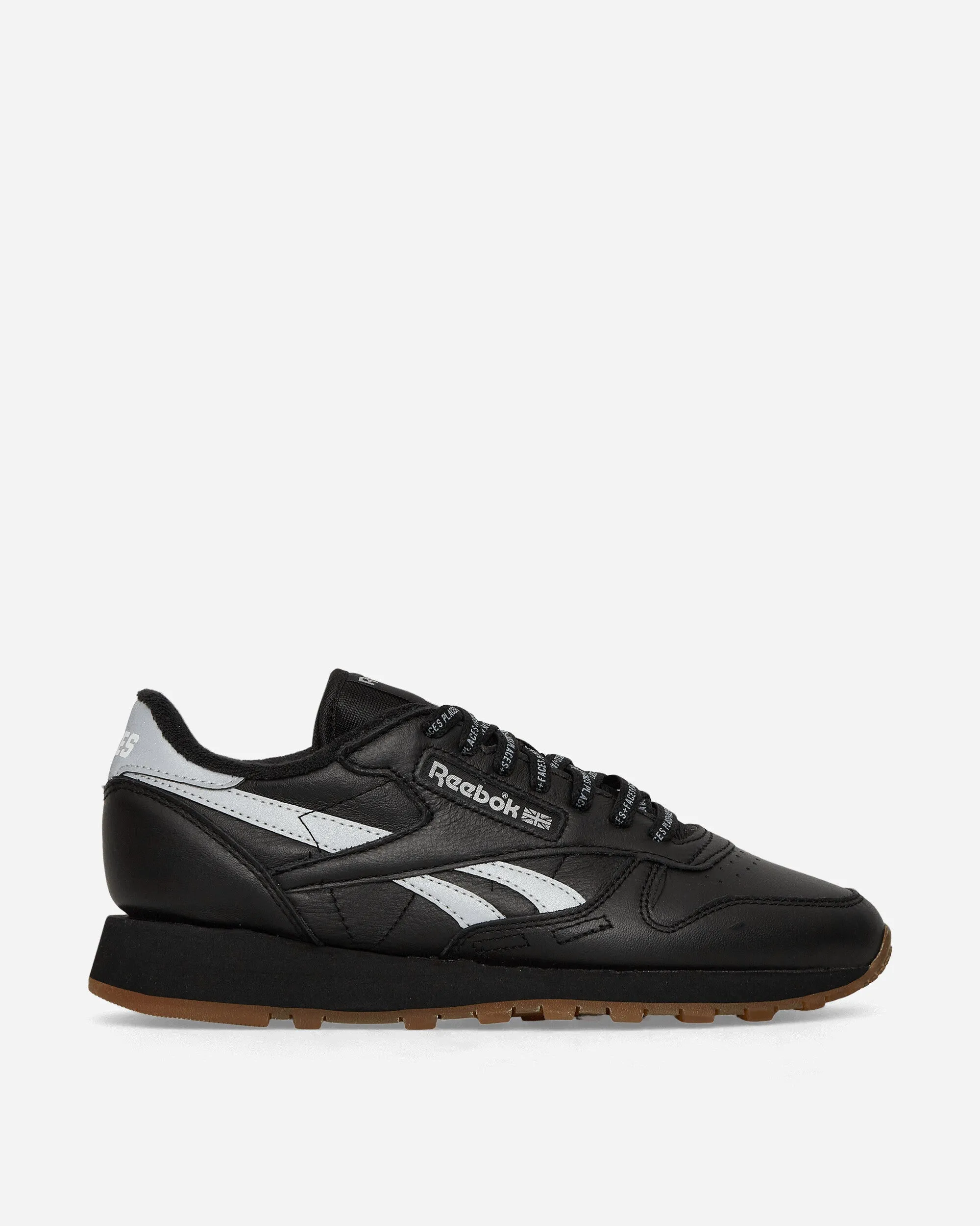 PLACES FACES Classic Leather Sneakers Black / Silver Support Ready Comfortable Workout