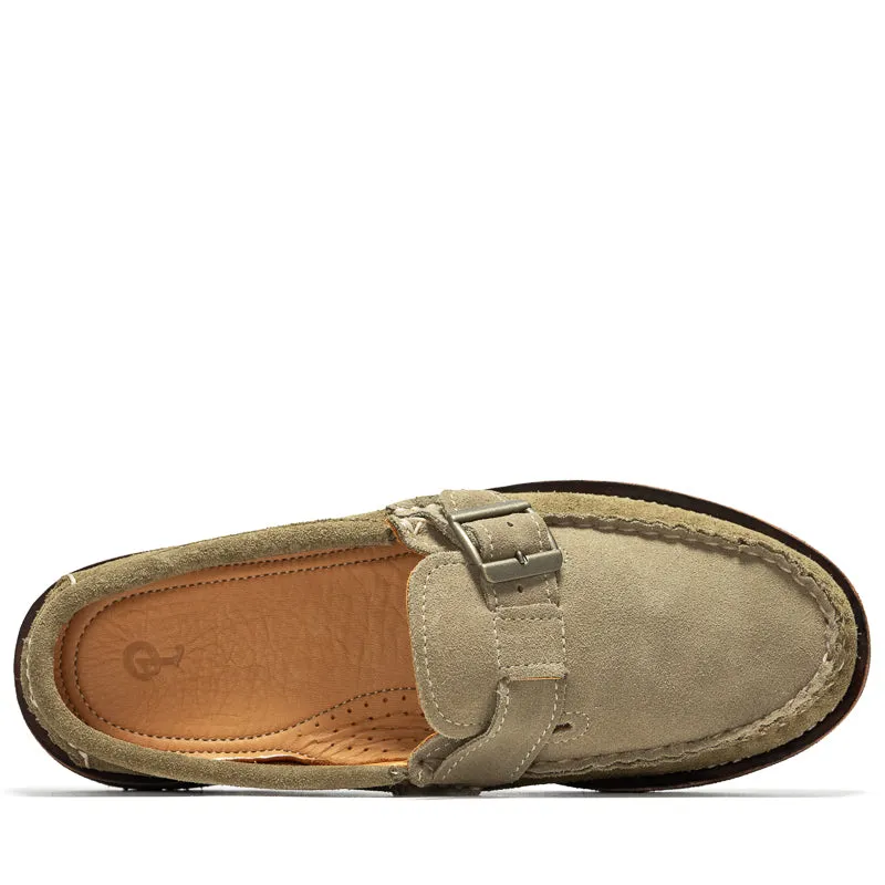 All Weather Rural Traveler Slip   Resistant Lug Politics x Easymoc Easy Buckle Moc - Olive/Stone Suede