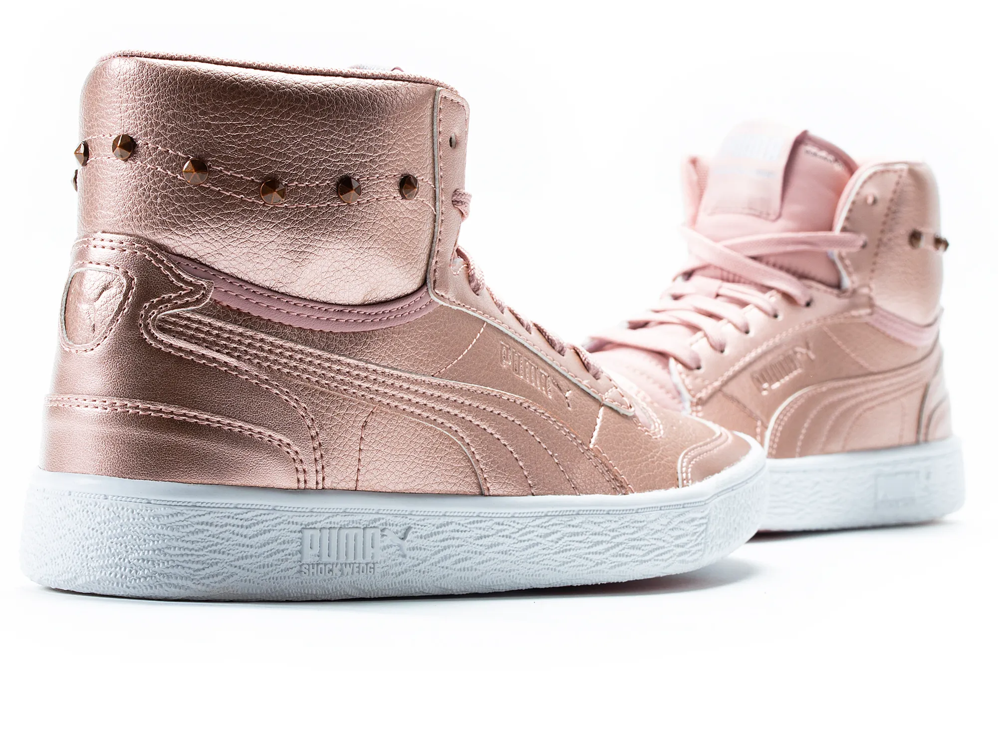 high - heeled travel - related conveniences Women's Puma Ralph Sampson Mid Glitz