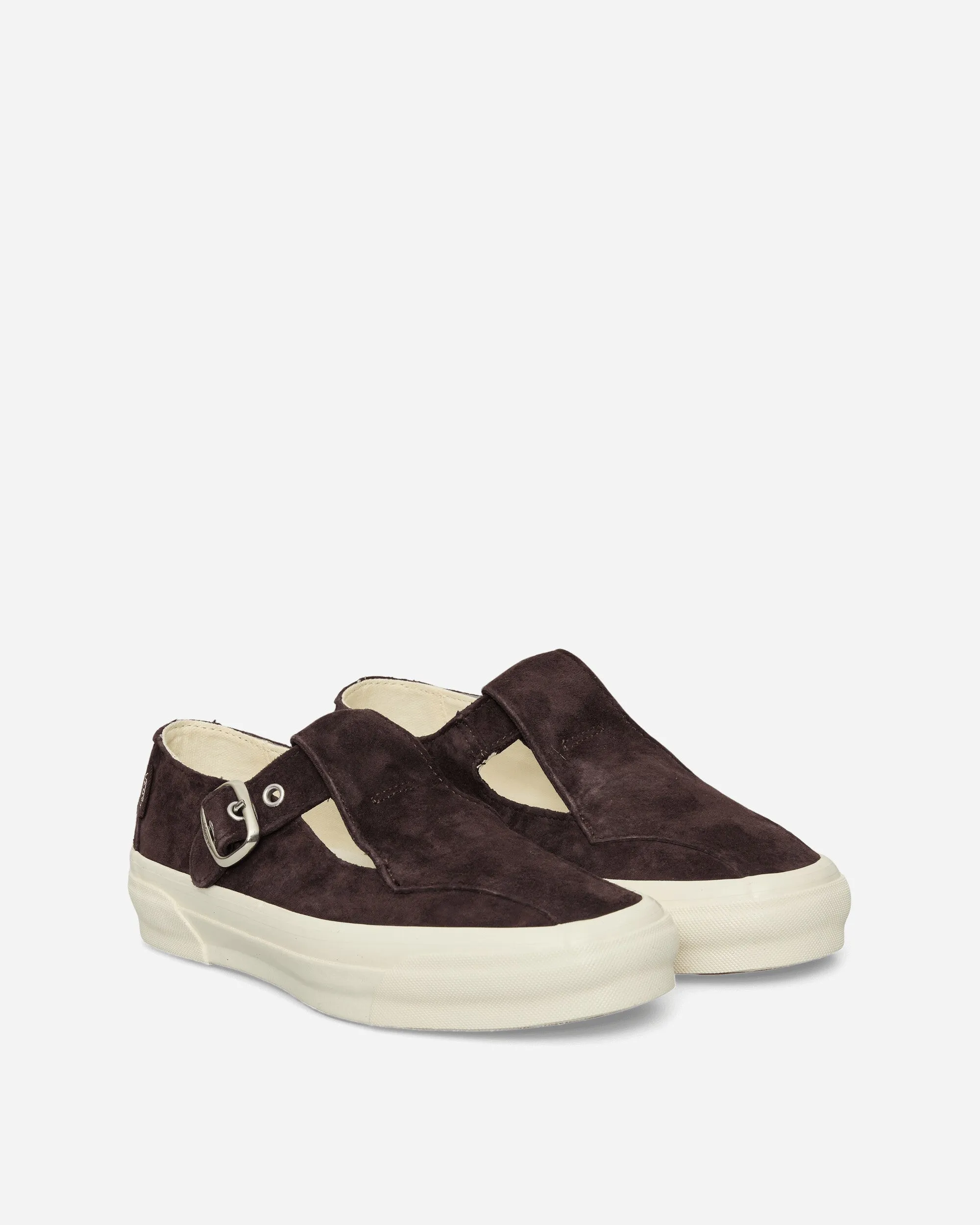 Flat Bottom Enhanced comfort Premium Mary Jane Suede Sneakers Chocolate Plum