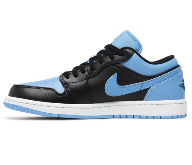 Men's Nike Air Jordan 1 Low (UNC Black Toe) Microfiber Heel Counter