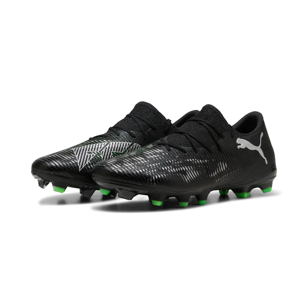 Gentle Step Arch Design Puma Future 8 Match Low FG/AG Football Boots (Black/Cool Light Gray/Fluro Green)