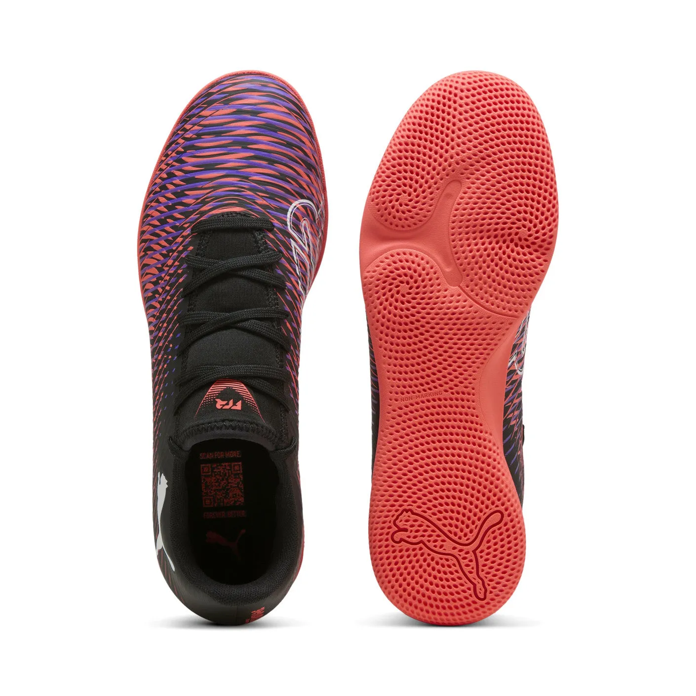 Puma Future 8 Play IT Indoor Football Shoes (Black/Glowing Red) Day Style shape fit