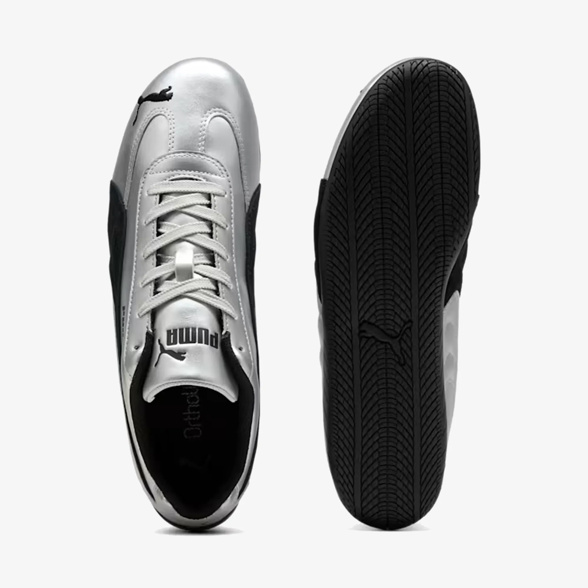 PUMA | SPEEDCAT METALLIC { SILVER-PUMA BLACK Swing Step Sport Casual