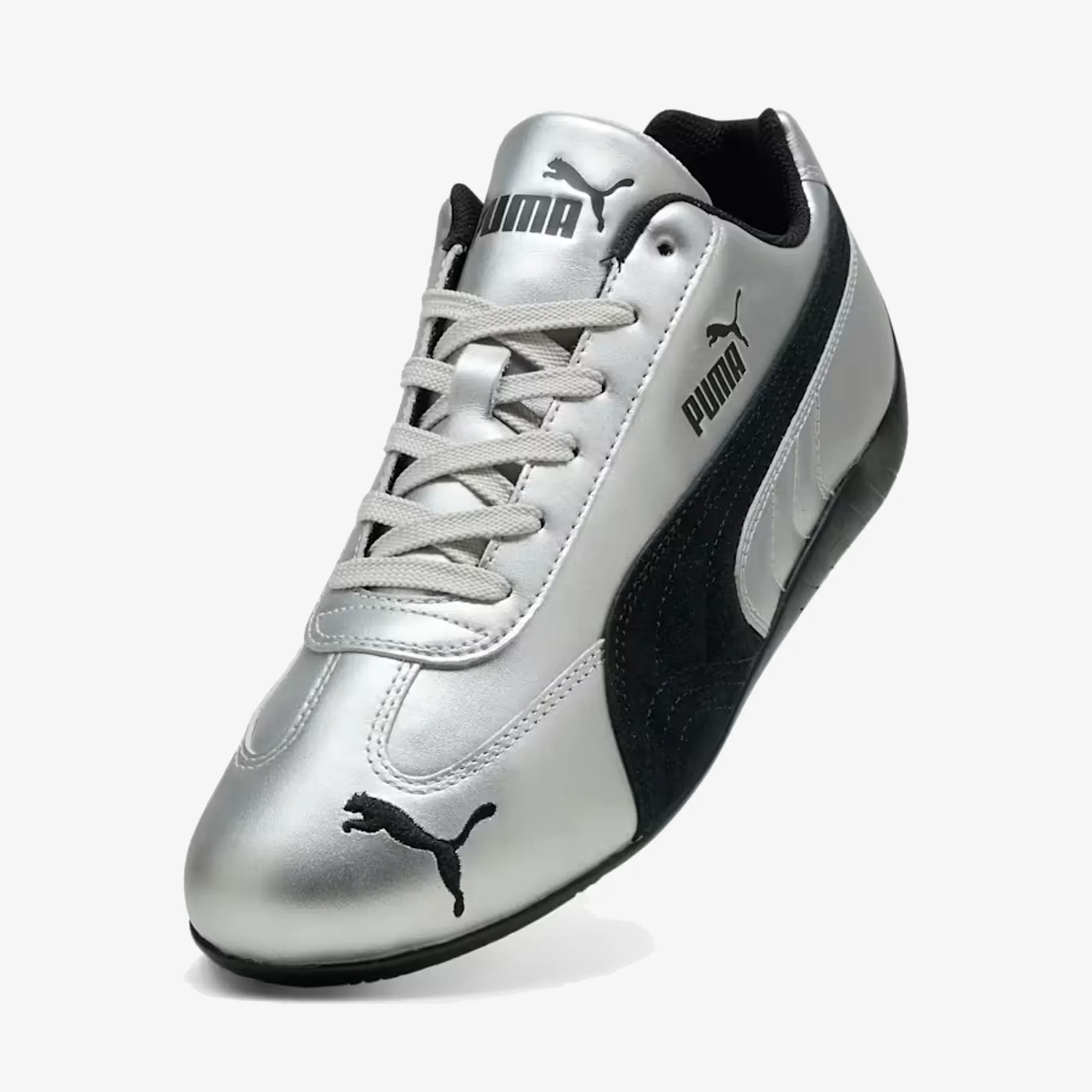 Low Arch PUMA | SPEEDCAT METALLIC { SILVER-PUMA BLACK