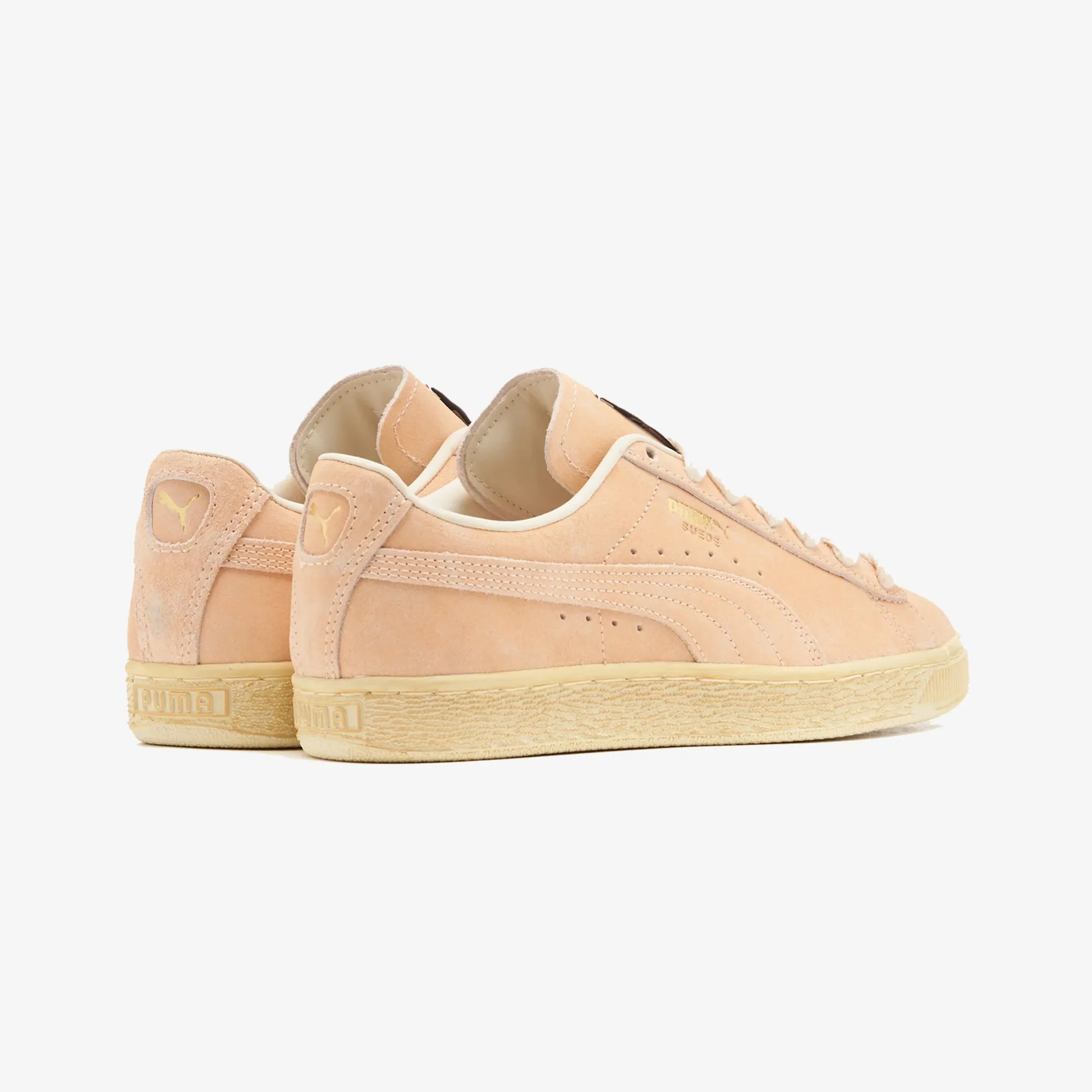 SlipResistant No Effort PUMA | SUEDE FADED { BRIGHT MELON-FROSTED IVORY