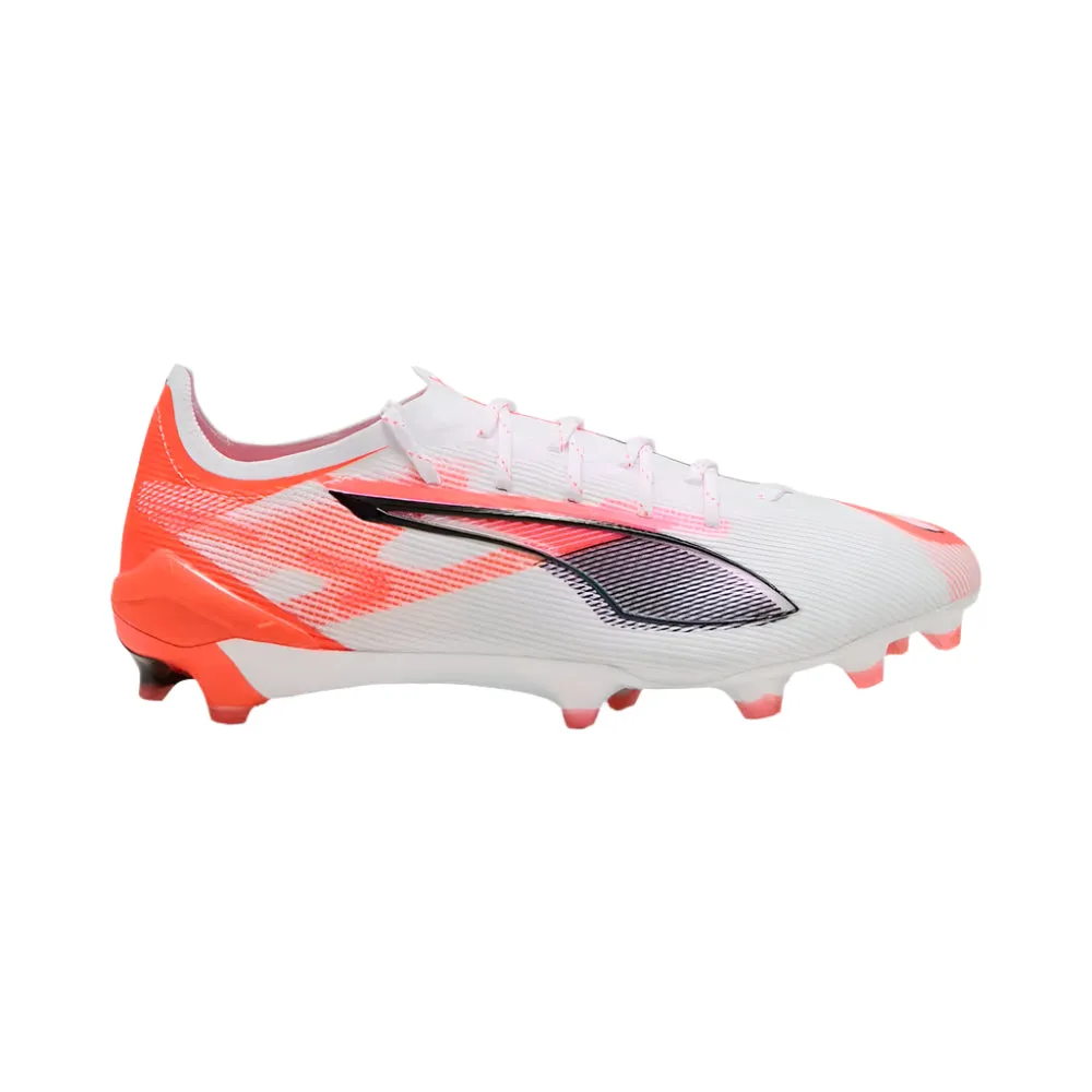Puma Ultra 5 Ultimate FG Football Boots (White/Black/Glowing Red) Train Step