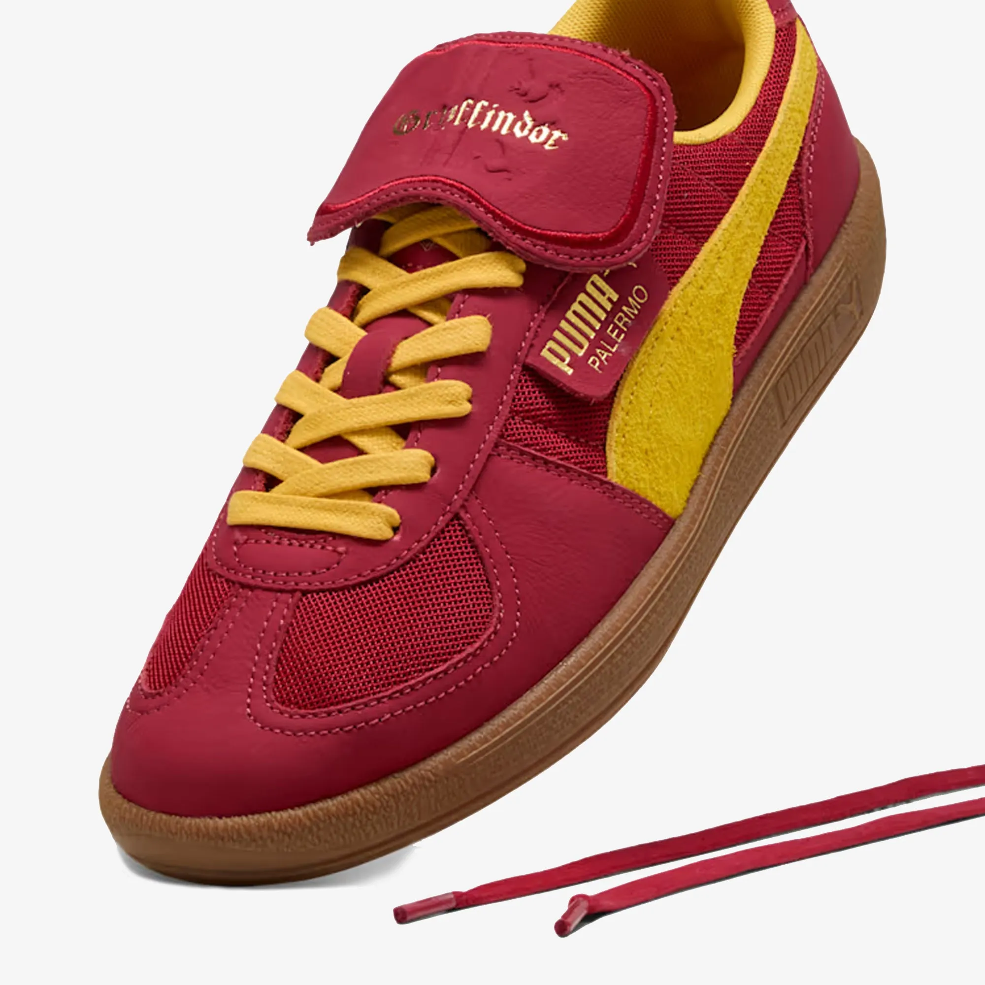 All Around Save Step PUMA | x HARRY POTTER PALERMO HAIRY SUEDE FORMSTRIP { DARK CRIMSON-YELLOW SIZZLE