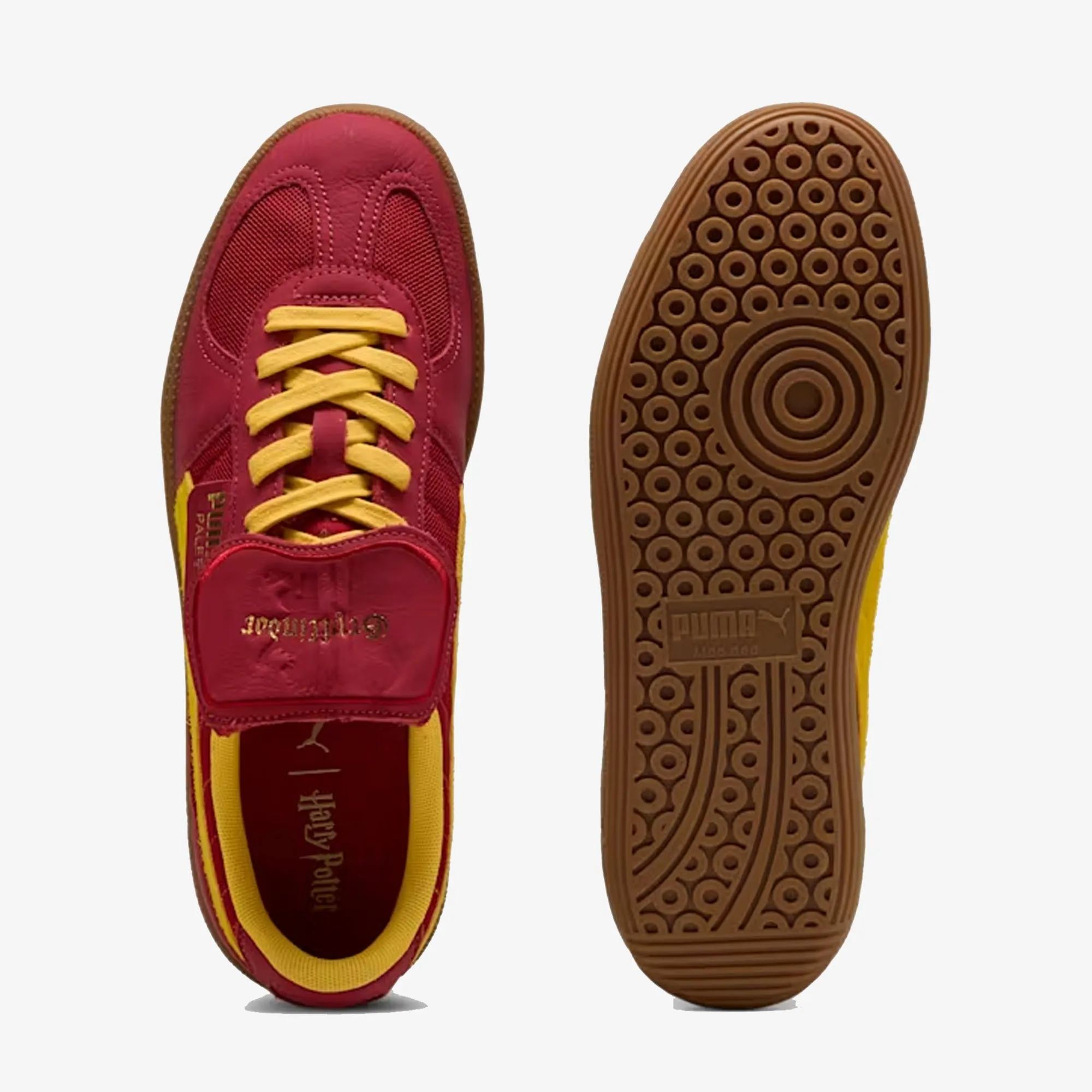 No Noise Sock Friendly PUMA | x HARRY POTTER PALERMO HAIRY SUEDE FORMSTRIP { DARK CRIMSON-YELLOW SIZZLE