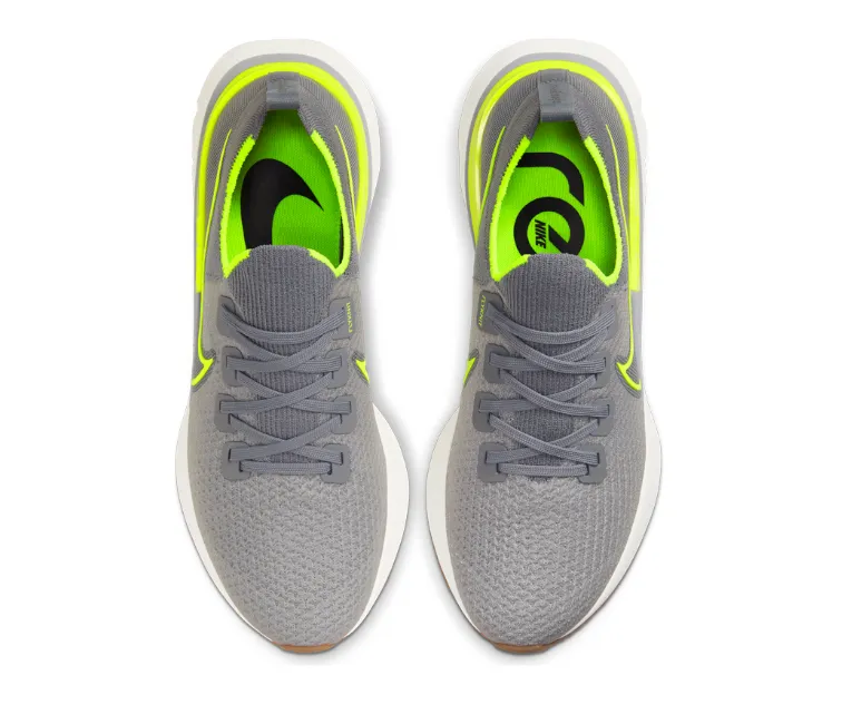 Men's Nike React Infinity Run FK (Particle Grey/Volt) Cushioned Support