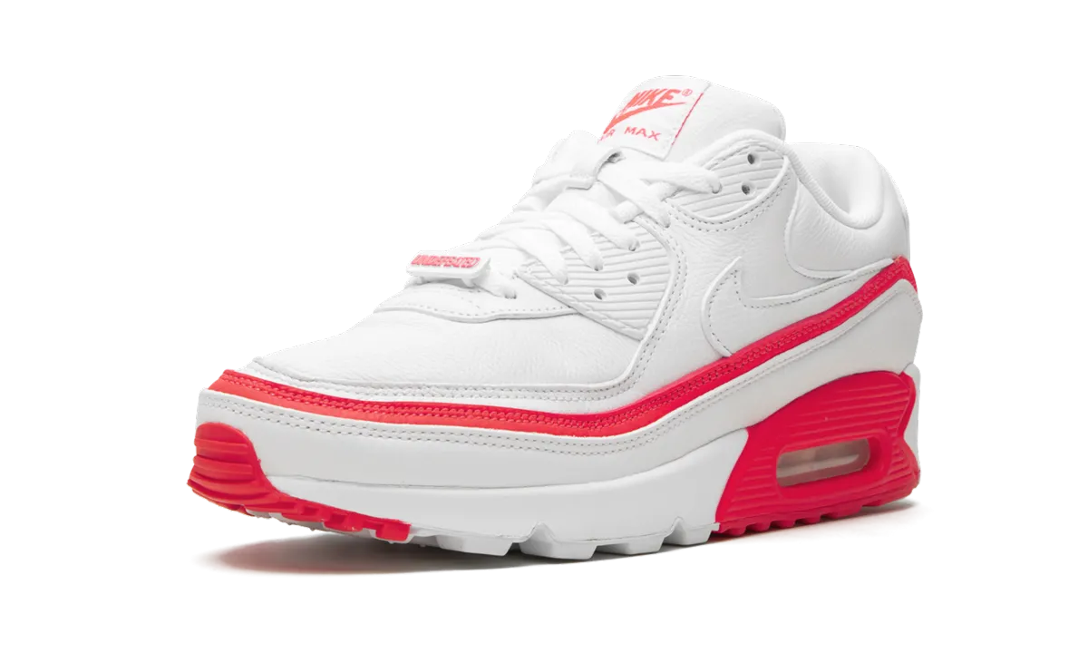 running in poorly - maintained tracks shoes running in rainy weather Air Max 90 / UNDFTD "Undefeated White/Red"