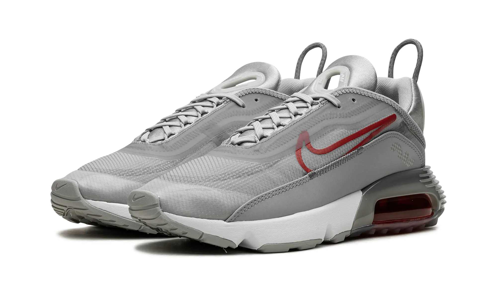 running during sunrise youth running footgear Air Max 2090 "Smoke Grey University Red"