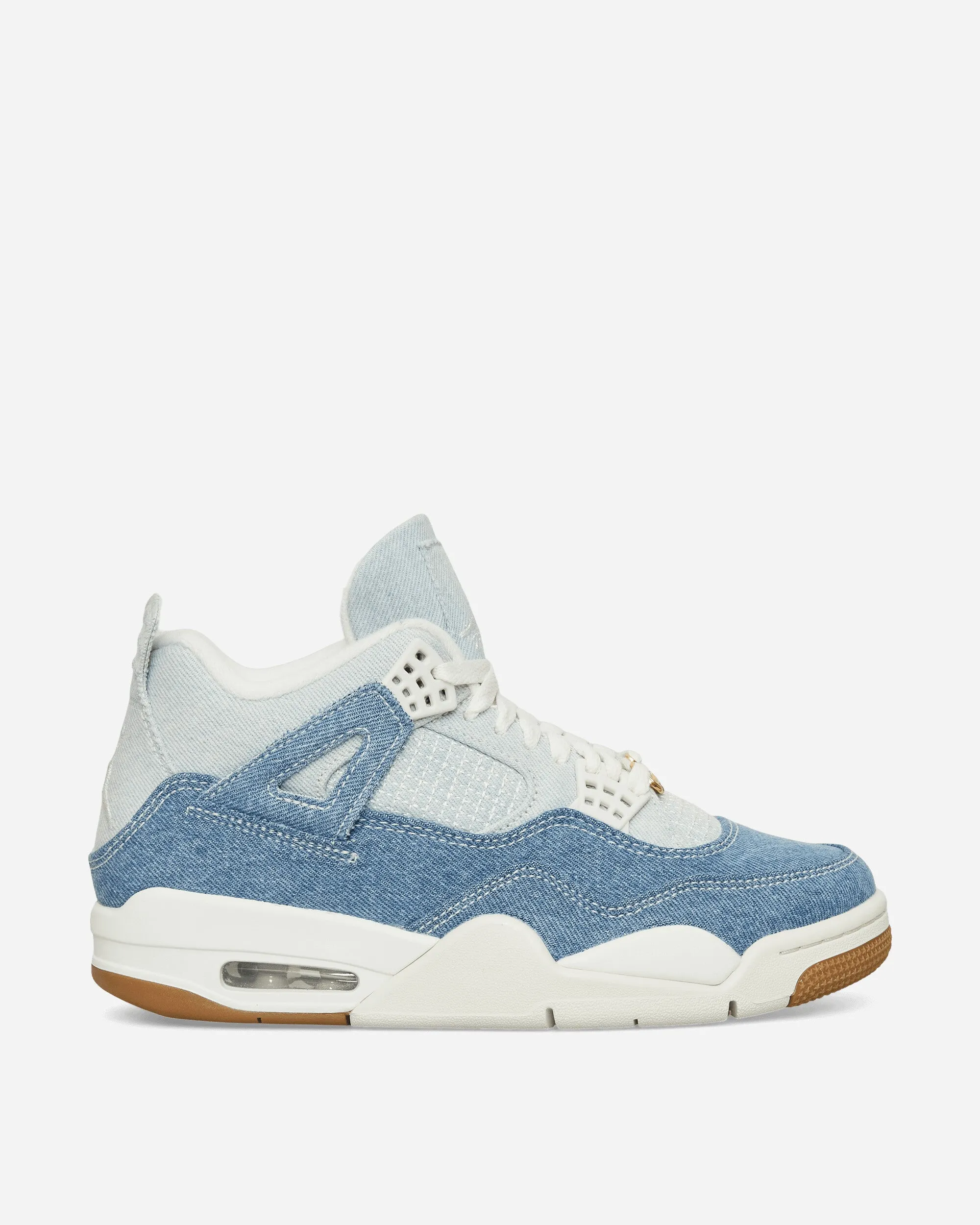Women's Air Jordan 4 Sneakers Worn Blue Compression Molded Heel City Gear