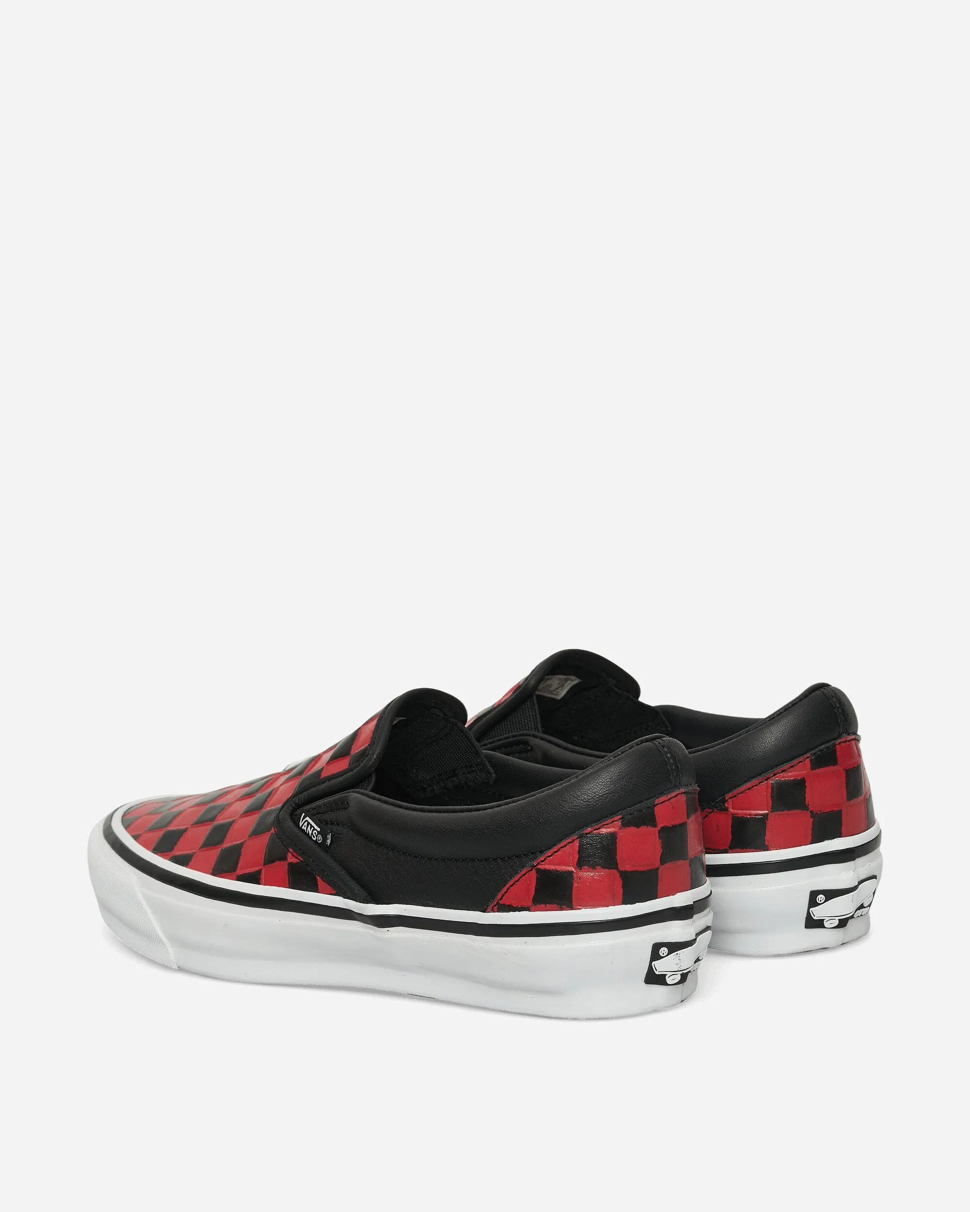 Anatomical Contour Footbed Classic Slip-On 98 Leather Check Vibram Sneakers Black / Racing Red