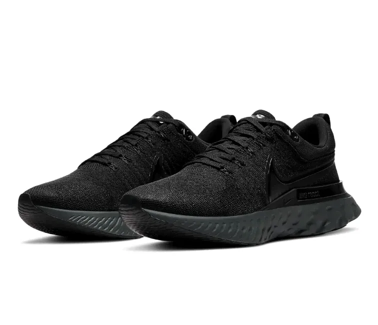 Women's Nike React Infinity Run FK 2 (Triple Black) Track Support Flexible Tread Pattern