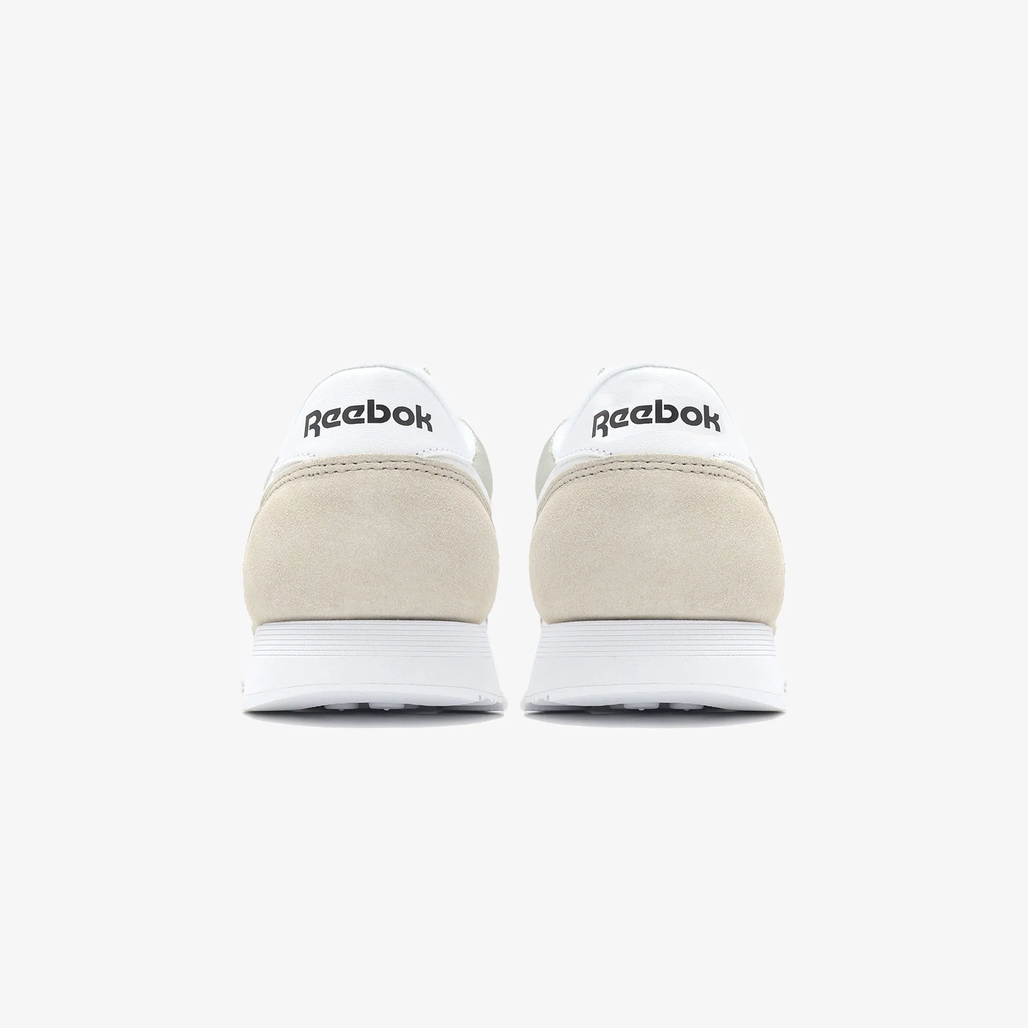 efficient workout treadmill training shoe use Reebok | CLASSIC NYLON { SPORT BEIGE/WHITE