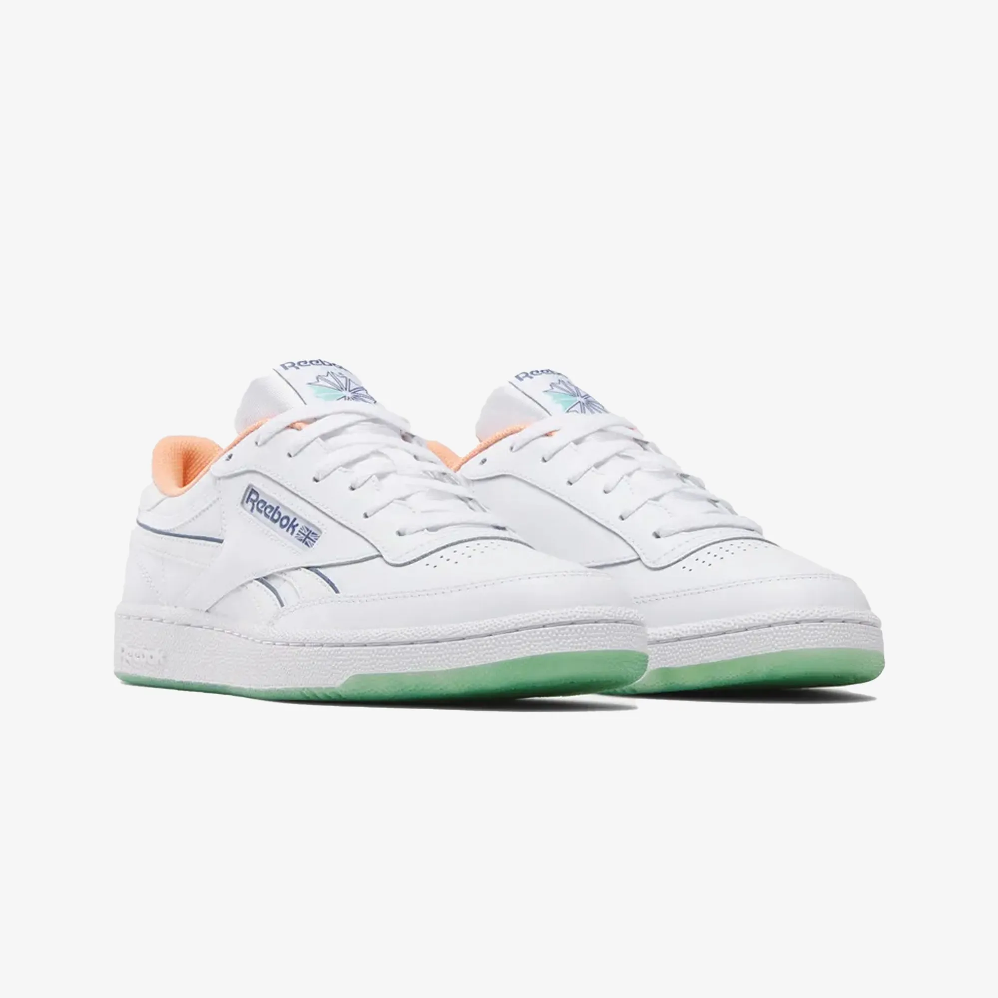 High Ankle Support practice shoes Reebok | CLUB C REVENGE { WHITE/BLUE/ORANGE