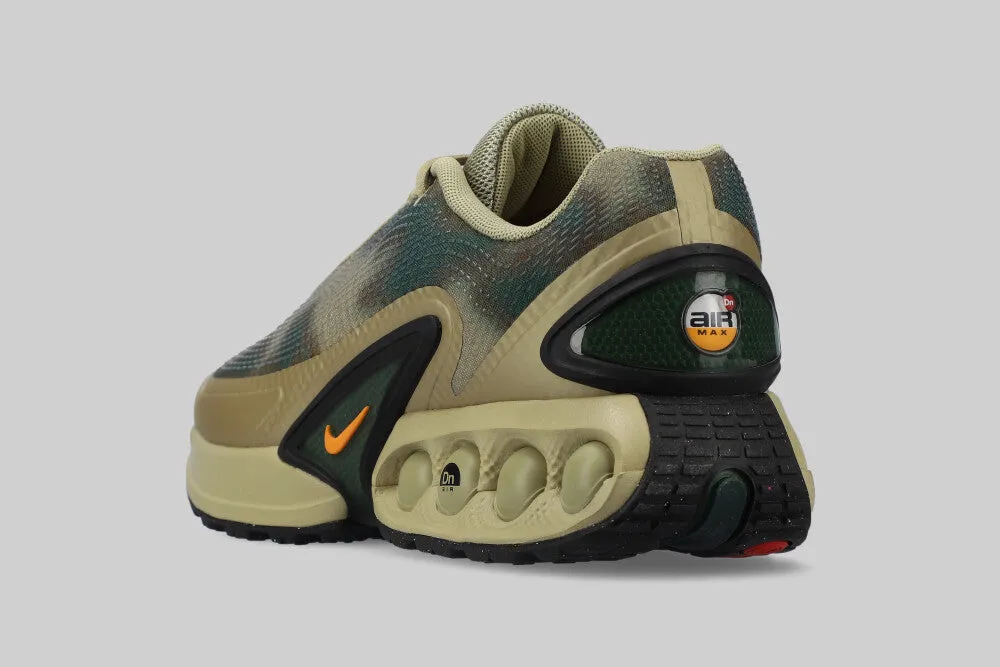 Nike Air Max Dn 'Neutral Olive' running with a fanny pack