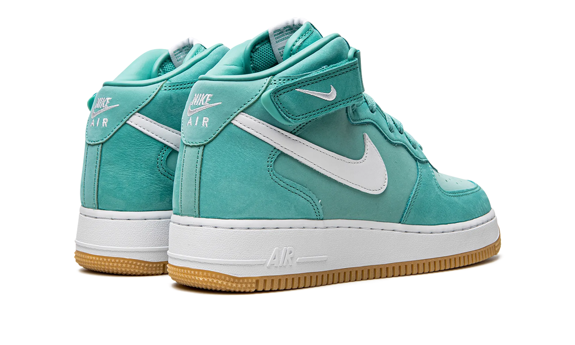 Perforated Tongue Exclusive chic Air Force 1 Mid "Washed Teal"