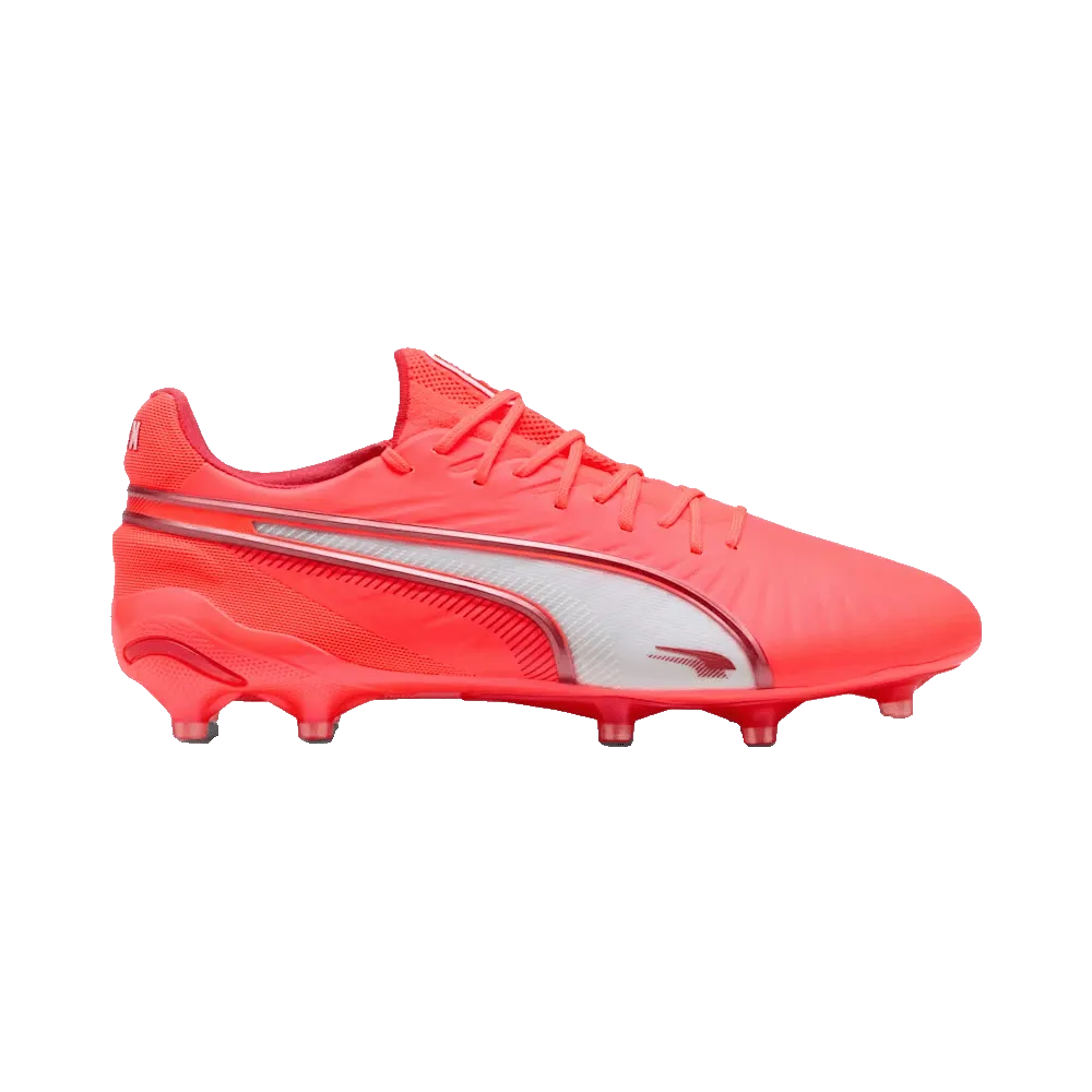 Relax Ready Quiet Traction Puma King Ultimate FG/AG Football Boots (Glowing Red/White)