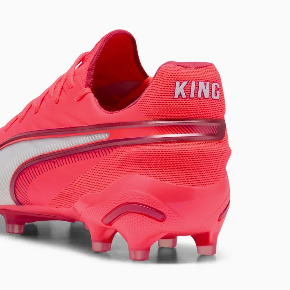 Puma King Ultimate FG/AG Football Boots (Glowing Red/White) Open Mesh Strike Step