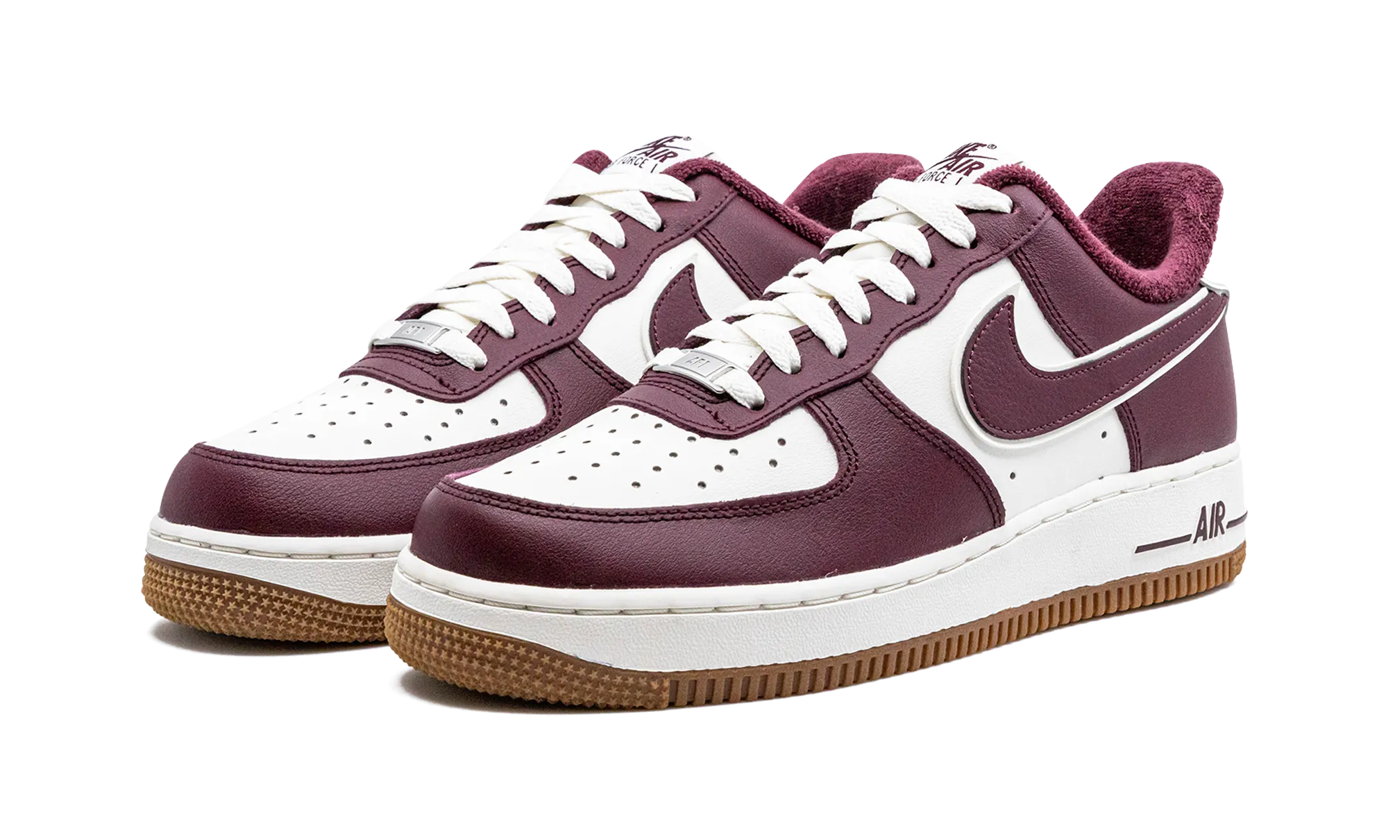 Bendable Heel Counter Sock Like Collar Fit Air Force 1 Low "College Pack - Night Maroon"